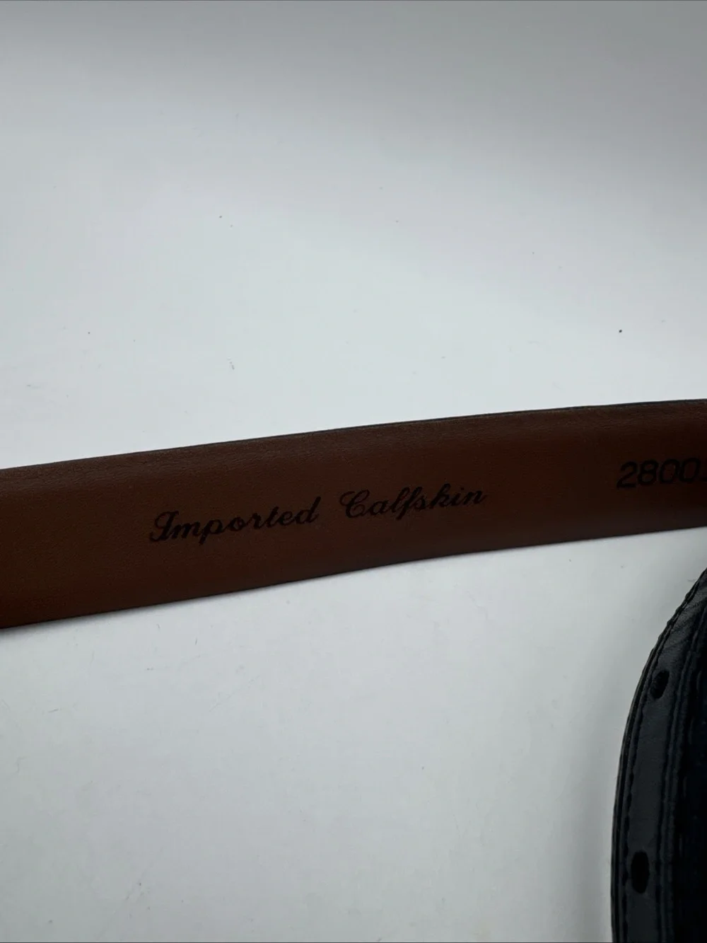 Allen Edmonds Black Imported Calfskin Leather Belt Size 38 Made in USA # 28001